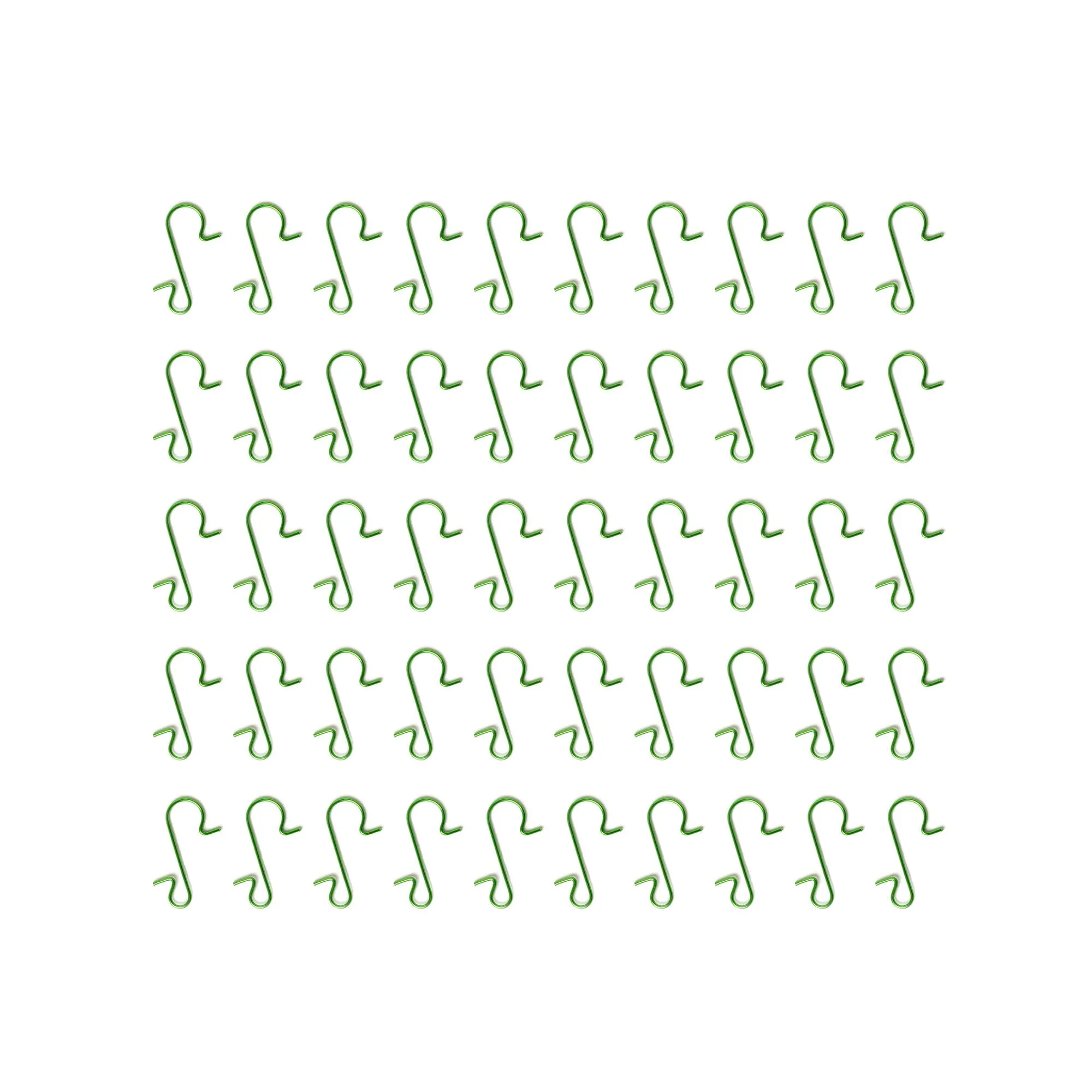 50pcs 3cm Ornament Hooks Green