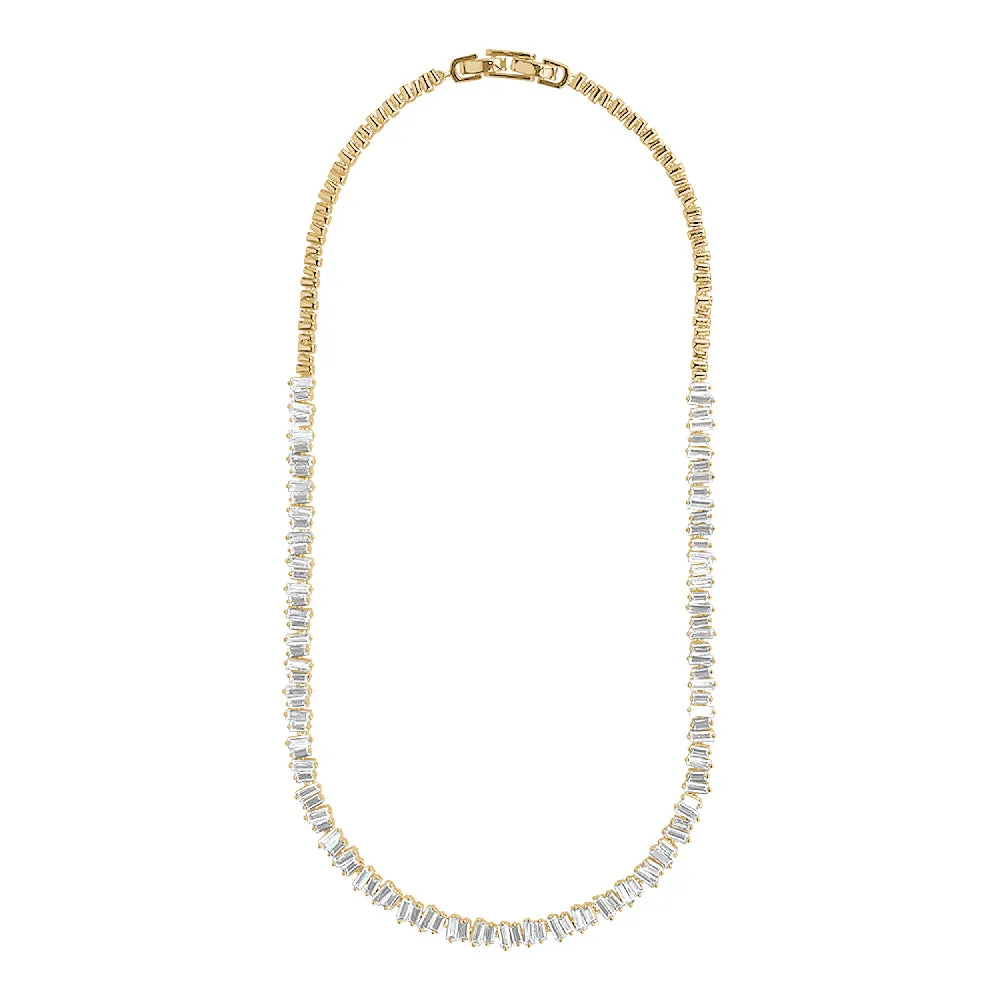 Baguette tennis necklace