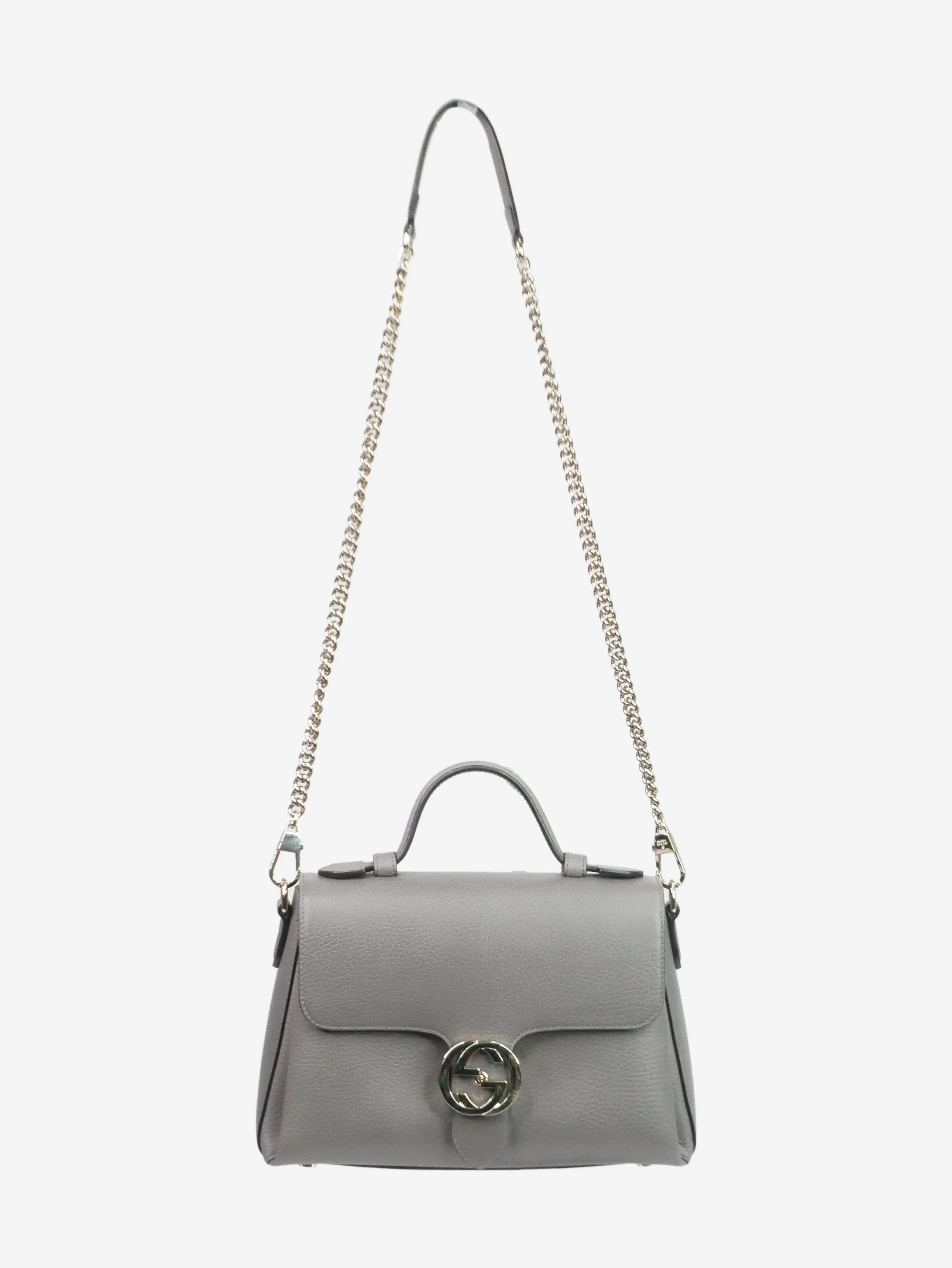 Grey Interlocking G leather shoulder bag