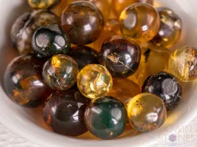 Included AMBER Crystal Sphere - Mini - Crystal Ball, Jewelry Making, Marbles, E1686