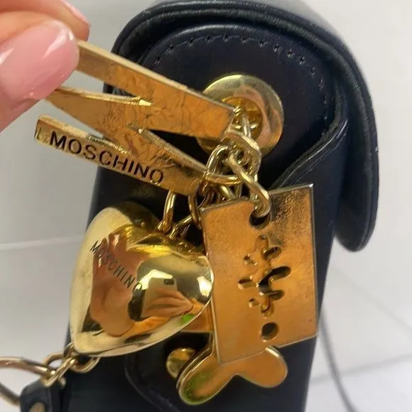 MoschinoVintageNavy Mini Cross Body Bag With Charms