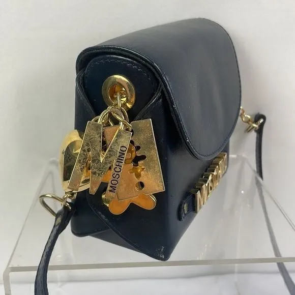 MoschinoVintageNavy Mini Cross Body Bag With Charms