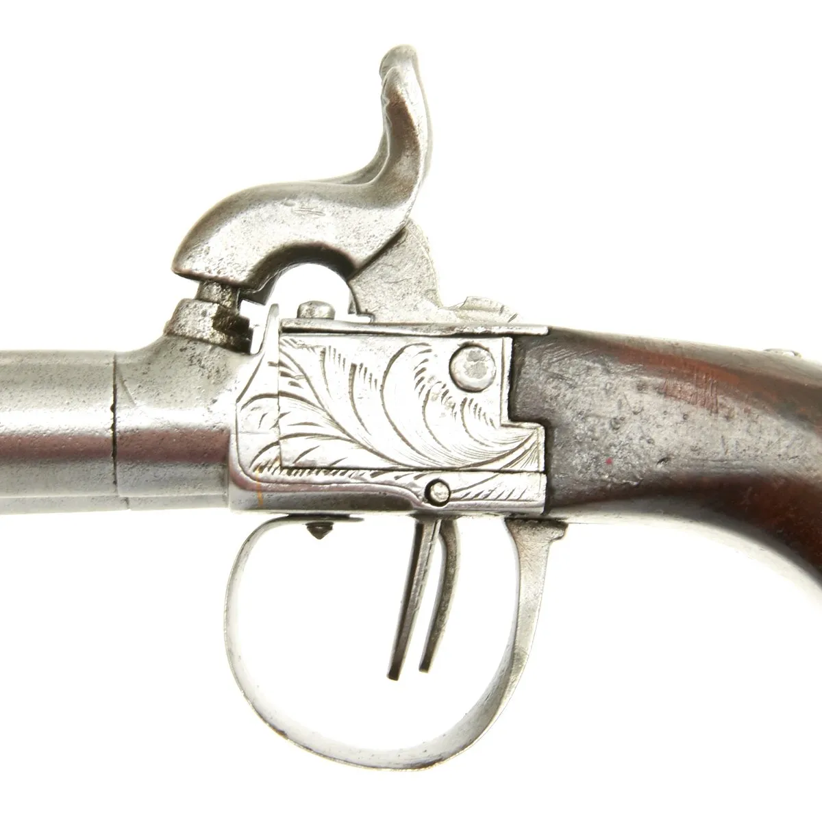 Original 19th Century European Style Double Barrel Percussion Pocket Pistol - circa 1835