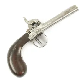 Original 19th Century European Style Double Barrel Percussion Pocket Pistol - circa 1835