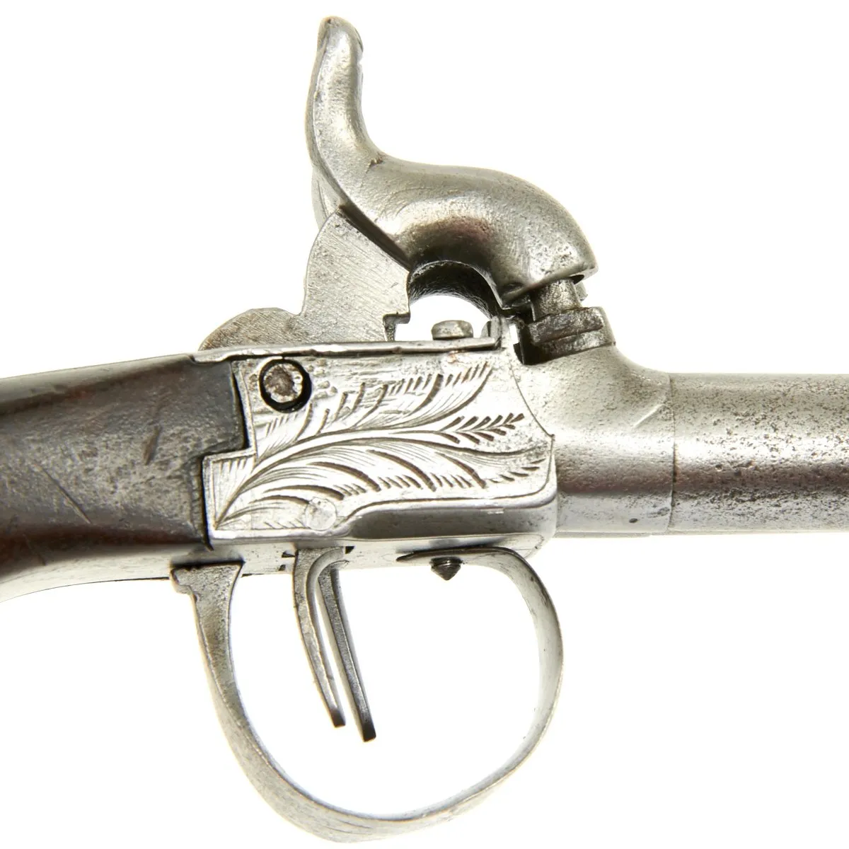 Original 19th Century European Style Double Barrel Percussion Pocket Pistol - circa 1835