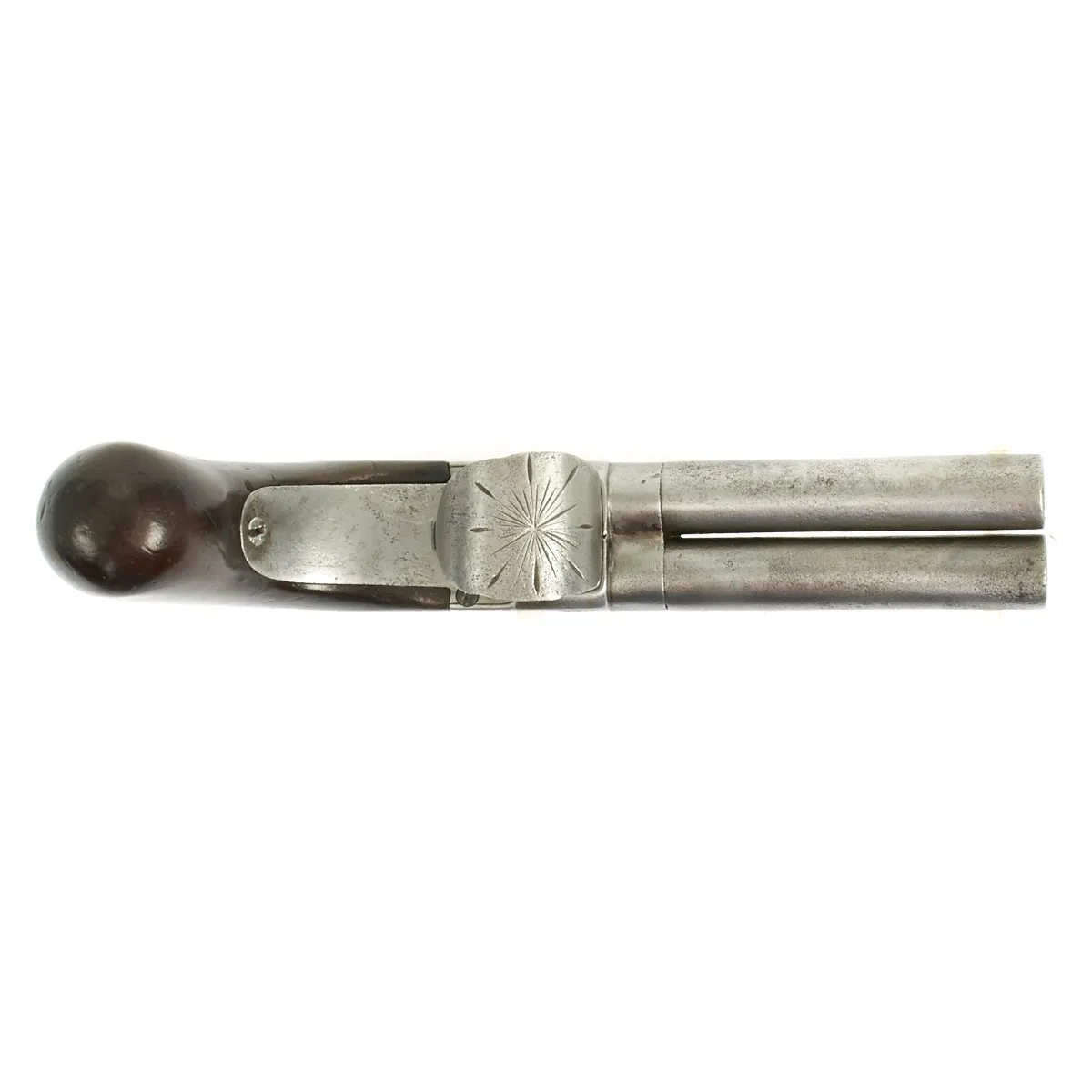 Original 19th Century European Style Double Barrel Percussion Pocket Pistol - circa 1835