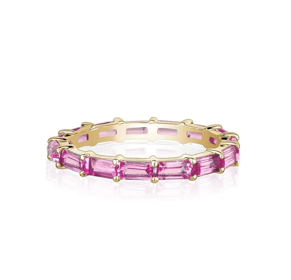 Pink Sapphire Baguette Eternity Ring