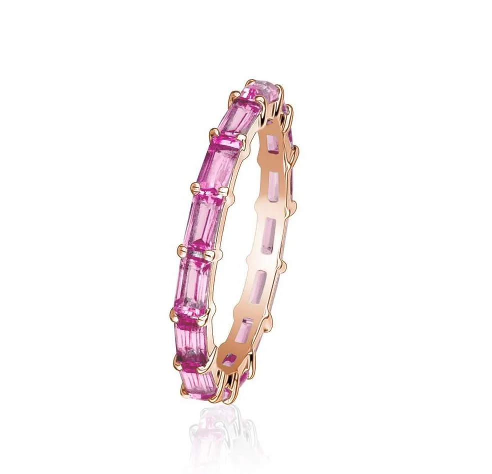Pink Sapphire Baguette Eternity Ring