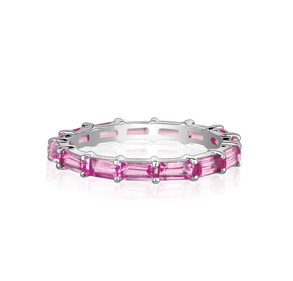 Pink Sapphire Baguette Eternity Ring