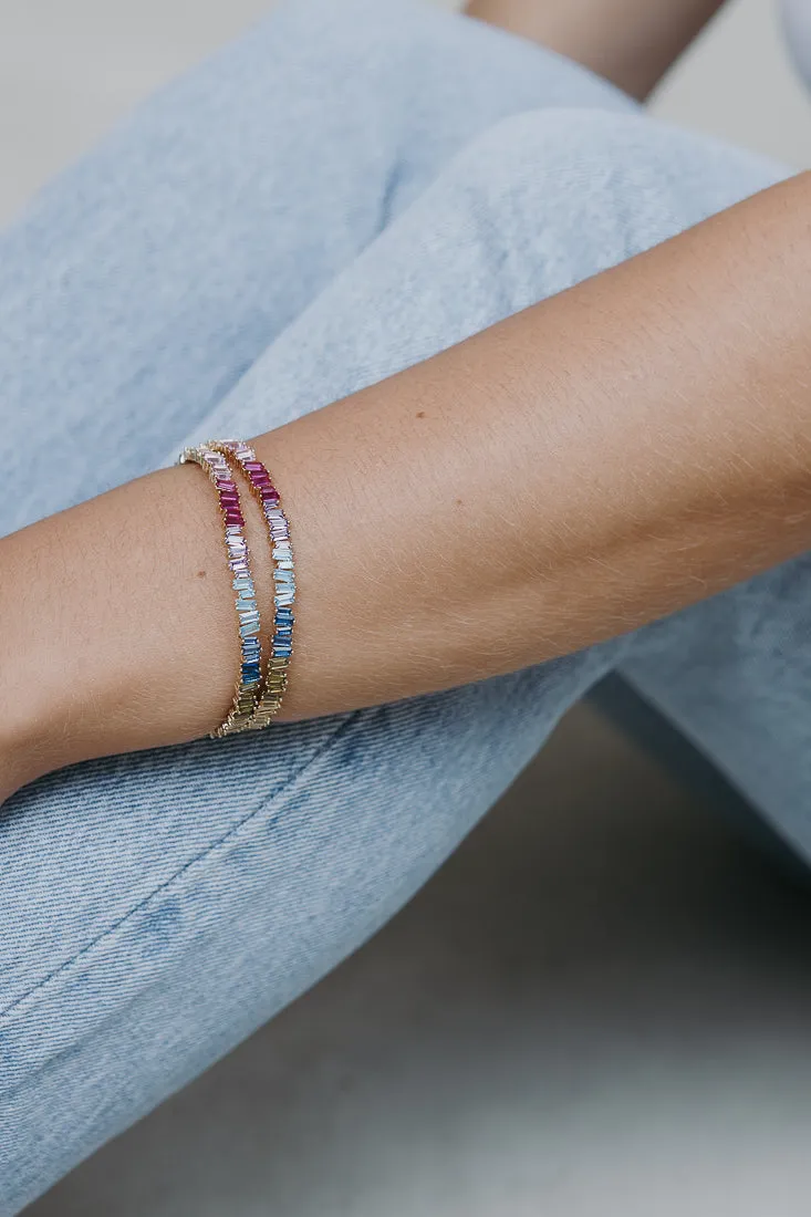 RAINBOW BAGUETTE CUFF